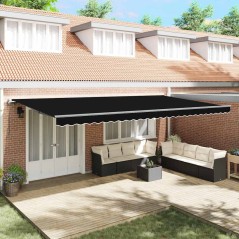 vidaXL Tenda da sole automatica retrattile nera 600x300 cm
