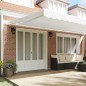 vidaXL Tenda Retrattile Manuale Bianca 600x300 cm vidaXL Tenda Retrattile Manuale Bianca 600x300 cm