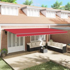 vidaXL Tenda Retrattile Rossa Rosso 600 × 300 cm Tessuto