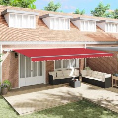 vidaXL Tenda Retrattile Manuale con LED Rossa 600x300 cm