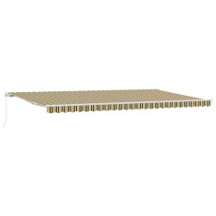 vidaXL Tenda Retrattile Manuale Verde e Giallo 600x300 cm