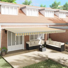vidaXL Tenda Retrattile Automatica Verde e Gialla 600 x 300 cm