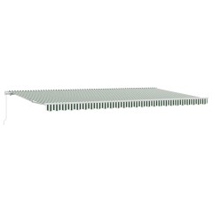 vidaXL Tenda Retrattile Manuale Verde e Bianca 600x300 cm
