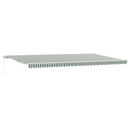 vidaXL Tenda Retrattile Manuale Verde e Bianca 600x300 cm