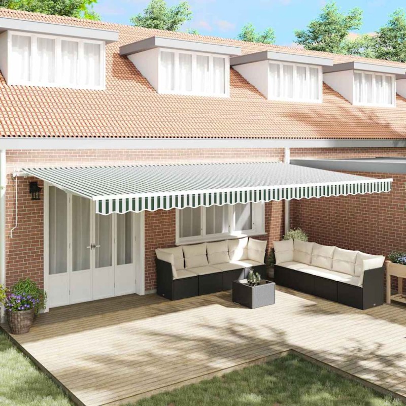vidaXL Tenda Verde e bianco 600 × 300 cm Verde e bianco vidaXL Tenda Verde e bianco 600 × 300 cm Verde e bianco
