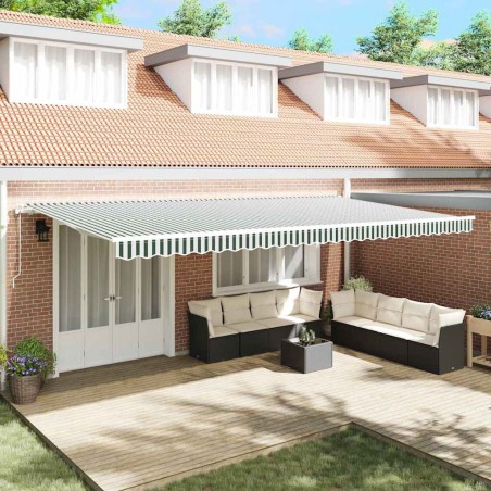 vidaXL Tenda Verde e bianco 600 × 300 cm Verde e bianco