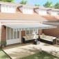 vidaXL Tenda Retrattile Verde e bianco 600 × 300 cm Tessuto