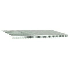 vidaXL Tenda Retrattile Verde e bianco 600 × 300 cm Tessuto