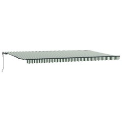 vidaXL Tendalino Retrattile Automatico Verde e Bianco 600 x 300 cm