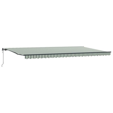 vidaXL Tendalino Retrattile Automatico Verde e Bianco 600 x 300 cm