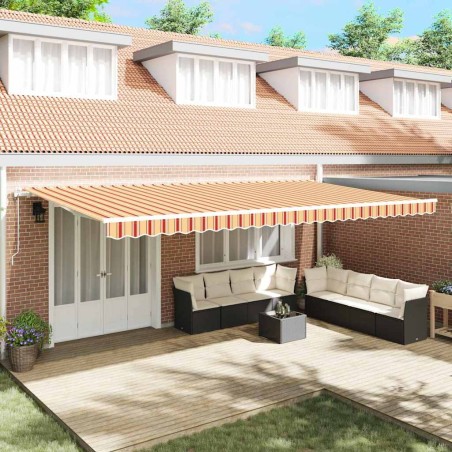 vidaXL Tenda Retrattile Giallo e arancione 600 × 350 cm