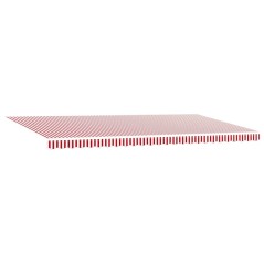 vidaXL Tenda Retrattile Rosso e bianco 600 × 350 cm Poliestere
