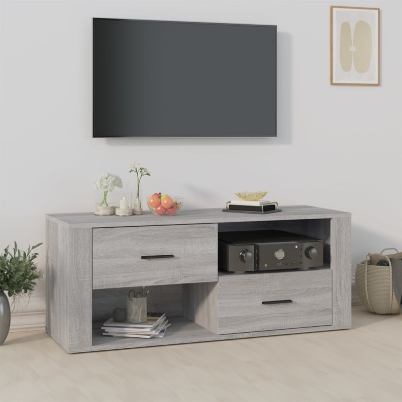 Mobile TV Grigio Sonoma 100x35x40 cm in Legno Multistrato Mobile TV Grigio Sonoma 100x35x40 cm in Legno Multistrato