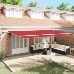 vidaXL Tenda Retrattile Rossa with Rosso 600 × 350 cm Rosso