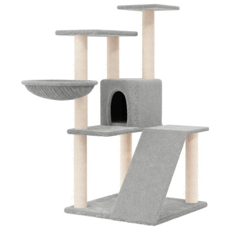vidaXL Albero per Gatti con Tiragraffi in Sisal Grigio Chiaro 94 cm
