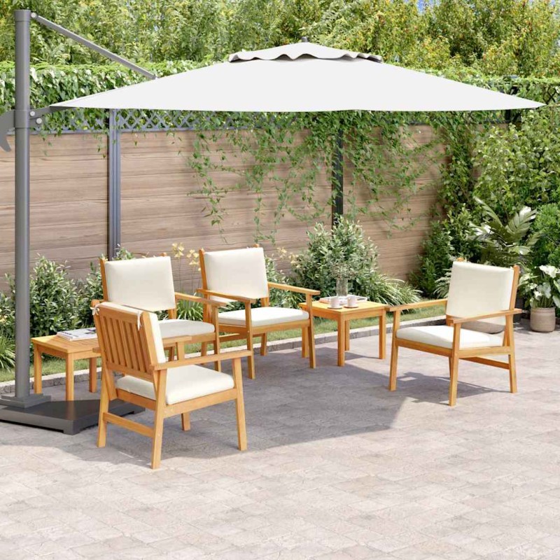 vidaXL Set da Pranzo da Giardino 6 Pezzi con Cuscini in Legno Massello di Acacia vidaXL Set da Pranzo da Giardino 6 Pezzi con Cuscini in Legno Massello di Acacia