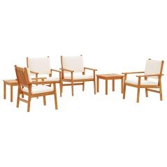 vidaXL Set da Pranzo da Giardino 6 Pezzi con Cuscini in Legno Massello di Acacia