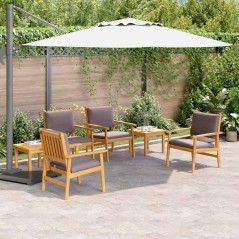 vidaXL Set da Pranzo da Giardino 6 Pezzi con Cuscini in Legno Massello di Acacia