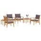 vidaXL Set da Pranzo da Giardino 6 Pezzi con Cuscini in Legno Massello di Acacia