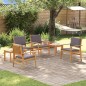 vidaXL Set da Pranzo da Giardino 6 Pezzi con Cuscini in Legno Massello di Acacia