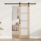 Porta Scorrevole vidaXL con Set Ferramenta 'ORKDAL'Legno Massello e Vetro Porta Scorrevole vidaXL con Set Ferramenta 'ORKDAL'Legno Massello e Vetro