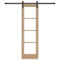 Porta Scorrevole vidaXL con Set Ferramenta 'ORKDAL'Legno Massello e Vetro Porta Scorrevole vidaXL con Set Ferramenta 'ORKDAL'Legno Massello e Vetro