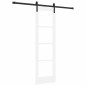 vidaXL Porta Scorrevole con Kit di Ferramenta 'ORKDAL'Bianco in Legno Massiccio e Vetro