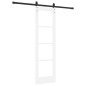 vidaXL Porta Scorrevole con Kit di Ferramenta 'ORKDAL'Bianco in Legno Massiccio e Vetro