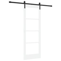 vidaXL Porta Scorrevole con Set di Accessori 'ORKDAL'Bianco Legno Massello e Vetro