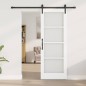 vidaXL Porta Scorrevole con Set di Accessori 'ORKDAL'Bianco Legno Massello e Vetro vidaXL Porta Scorrevole con Set di Accessori 'ORKDAL'Bianco Legno Massello e Vetro
