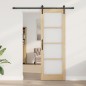 Porta Scorrevole vidaXL con Set di Accessori 'ORKDAL'in Legno Massello & Vetro Porta Scorrevole vidaXL con Set di Accessori 'ORKDAL'in Legno Massello & Vetro