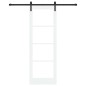 vidaXL Porta Scorrevole con Set di Ferramenta "ORKDAL" Legno Solido Bianco e Vetro vidaXL Porta Scorrevole con Set di Ferramenta "ORKDAL" Legno Solido Bianco e Vetro