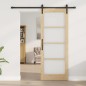 Porta scorrevole vidaXL con set di ferramenta 'ORKDAL'in legno massello e vetro Porta scorrevole vidaXL con set di ferramenta 'ORKDAL'in legno massello e vetro