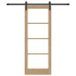 Porta scorrevole vidaXL con set di ferramenta 'ORKDAL'in legno massello e vetro Porta scorrevole vidaXL con set di ferramenta 'ORKDAL'in legno massello e vetro
