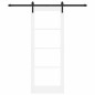 vidaXL Porta scorrevole con set hardware "ORKDAL" Legno massello e vetro bianco vidaXL Porta scorrevole con set hardware "ORKDAL" Legno massello e vetro bianco