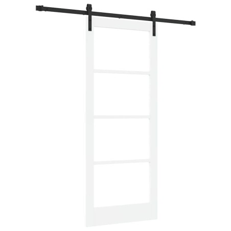 Porta Scorrevole vidaXL con Set di Accessori 'ORKDAL'Bianca in Legno e Vetro