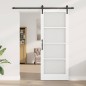 Porta Scorrevole vidaXL con Set di Hardware 'ORKDAL'Bianca Legno Massello & Vetro Porta Scorrevole vidaXL con Set di Hardware 'ORKDAL'Bianca Legno Massello & Vetro