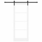 Porta Scorrevole vidaXL con Set di Hardware 'ORKDAL'Bianca Legno Massello & Vetro Porta Scorrevole vidaXL con Set di Hardware 'ORKDAL'Bianca Legno Massello & Vetro