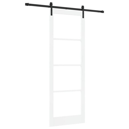Porta scorrevole vidaXL con set di accessori "ORKDAL" Bianco Legno Massello e Vetro