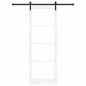 Porta scorrevole vidaXL con set di accessori "ORKDAL" Bianco Legno Massello e Vetro