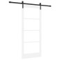Porta Scorrevole vidaXL con Set Ferramenta 'ORKDAL'Bianca Legno Massello e Vetro Porta Scorrevole vidaXL con Set Ferramenta 'ORKDAL'Bianca Legno Massello e Vetro
