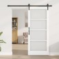 Porta Scorrevole vidaXL con Set Ferramenta 'ORKDAL'Bianca Legno Massello e Vetro Porta Scorrevole vidaXL con Set Ferramenta 'ORKDAL'Bianca Legno Massello e Vetro