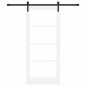 Porta Scorrevole vidaXL con Set Ferramenta 'ORKDAL'Bianca Legno Massello e Vetro Porta Scorrevole vidaXL con Set Ferramenta 'ORKDAL'Bianca Legno Massello e Vetro