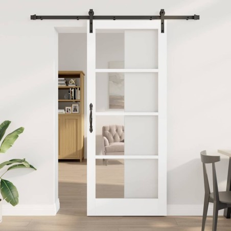 vidaXL Porta Scorrevole ORKDAL Set di 2 Bianco e Nero Legno 86 x 211 cm