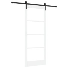 vidaXL Porta Scorrevole ORKDAL Set di 2 Bianco e Nero Legno 86 x 211 cm