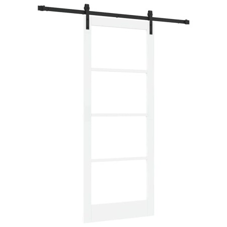 vidaXL Porta Scorrevole ORKDAL Set di 2 Bianco e Nero Legno 86 x 211 cm