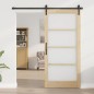 vidaXL Porta scorrevole con set di hardware 'ORKDAL'Legno massello e vetro vidaXL Porta scorrevole con set di hardware 'ORKDAL'Legno massello e vetro