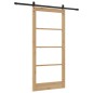 vidaXL Porta scorrevole con set di hardware 'ORKDAL'Legno massello e vetro vidaXL Porta scorrevole con set di hardware 'ORKDAL'Legno massello e vetro