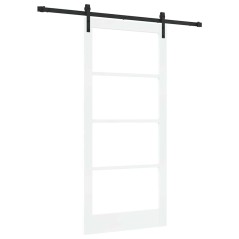 porta scorrevole vidaXL con Set Hardware 'ORKDAL'Bianco Legno Massello & Vetro