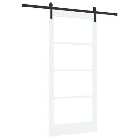 porta scorrevole vidaXL con Set Hardware 'ORKDAL'Bianco Legno Massello & Vetro